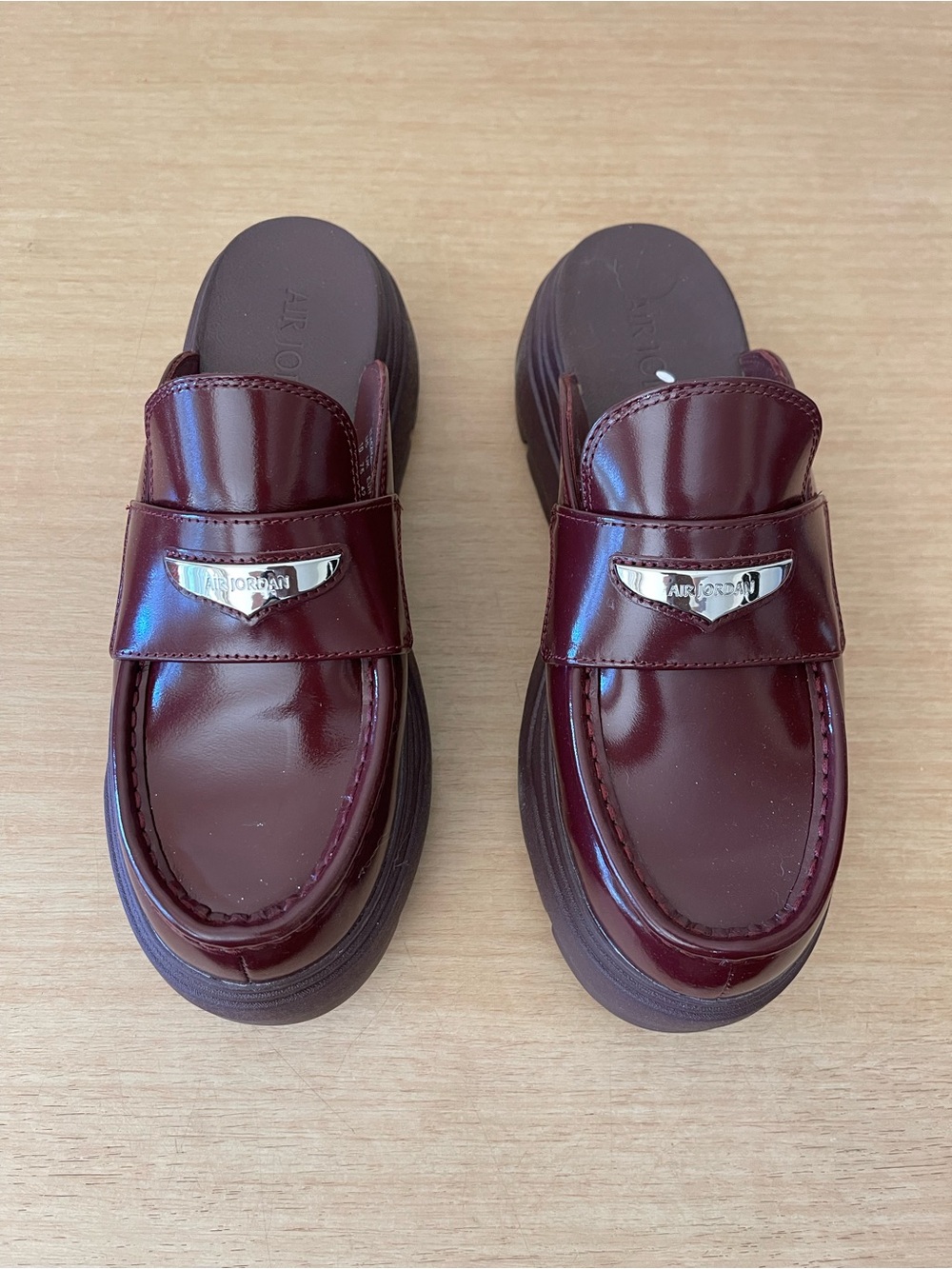 Nike Air Jordan Mule Dark Red Silver HJ4292 600 Women Sz 10 Slip-on Platform
